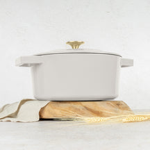 BerlingerHaus Casserole Matte Cream - Cast Iron - ø 24 cm - Suitable for All Heat Sources - Enamelled Non-Stick Coating