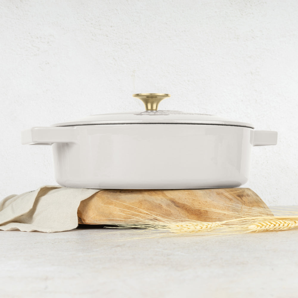 BerlingerHaus Sartén / Sartén de Saltear Mate Crema - Hierro Fundido - ø 26 cm - apta para todas las fuentes de calor - revestimiento antiadherente esmaltado