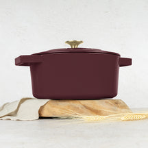 BerlingerHaus Casserole Matte Bordeaux - Cast Iron - ø 24 cm - suitable for all heat sources - enameled non-stick coating
