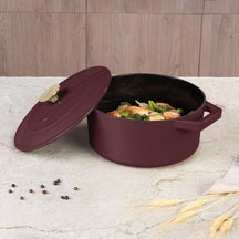 BerlingerHaus Casserole Matte Bordeaux - Cast Iron - ø 24 cm - suitable for all heat sources - enameled non-stick coating