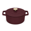 BerlingerHaus Casserole Matte Bordeaux - Cast Iron - ø 24 cm - suitable for all heat sources - enameled non-stick coating