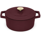 BerlingerHaus Casserole Matte Bordeaux - Cast Iron - ø 24 cm - suitable for all heat sources - enameled non-stick coating
