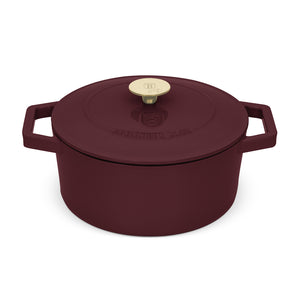 BerlingerHaus Casserole Matte Bordeaux - Cast Iron - ø 24 cm - suitable for all heat sources - enameled non-stick coating