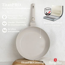BerlingerHaus Frying Pan Matte Cream ø 20 cm - Suitable for All Heat Sources - Standard Non-Stick Coating