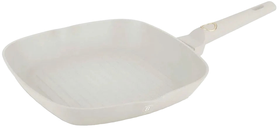 BerlingerHaus Grill Pan Matte Cream 28 x 28 cm - suitable for all heat sources - standard non-stick coating