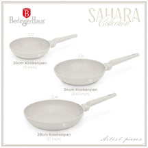 BerlingerHaus Set de Sartenes Mate Crema 3 Piezas - ø 20, 24 & 28 cm - apto para todas las fuentes de calor - recubrimiento antiadherente estándar