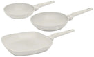 BerlingerHaus Frying Pan Set Matte Cream 3-Piece - Frying Pan ø 20 & 24 cm, Grill Pan 28 cm - Suitable for All Heat Sources