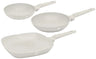 BerlingerHaus Frying Pan Set Matte Cream 3-Piece - Frying Pan ø 20 & 24 cm, Grill Pan 28 cm - Suitable for All Heat Sources
