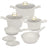BerlingerHaus Cookware Set Matte Cream 7-Piece - Cooking Pots ø 20, 24, 28 cm & Frying Pans ø 20, 24 cm - Suitable for All Heat Sources