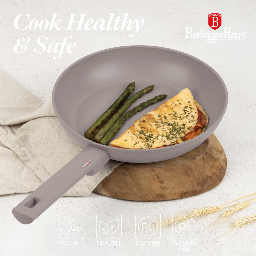 BerlingerHaus Frying Pan Taupe ø 28 cm - suitable for all heat sources - standard non-stick coating
