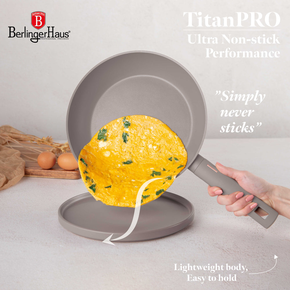 BerlingerHaus Frying Pan Taupe ø 28 cm - suitable for all heat sources - standard non-stick coating