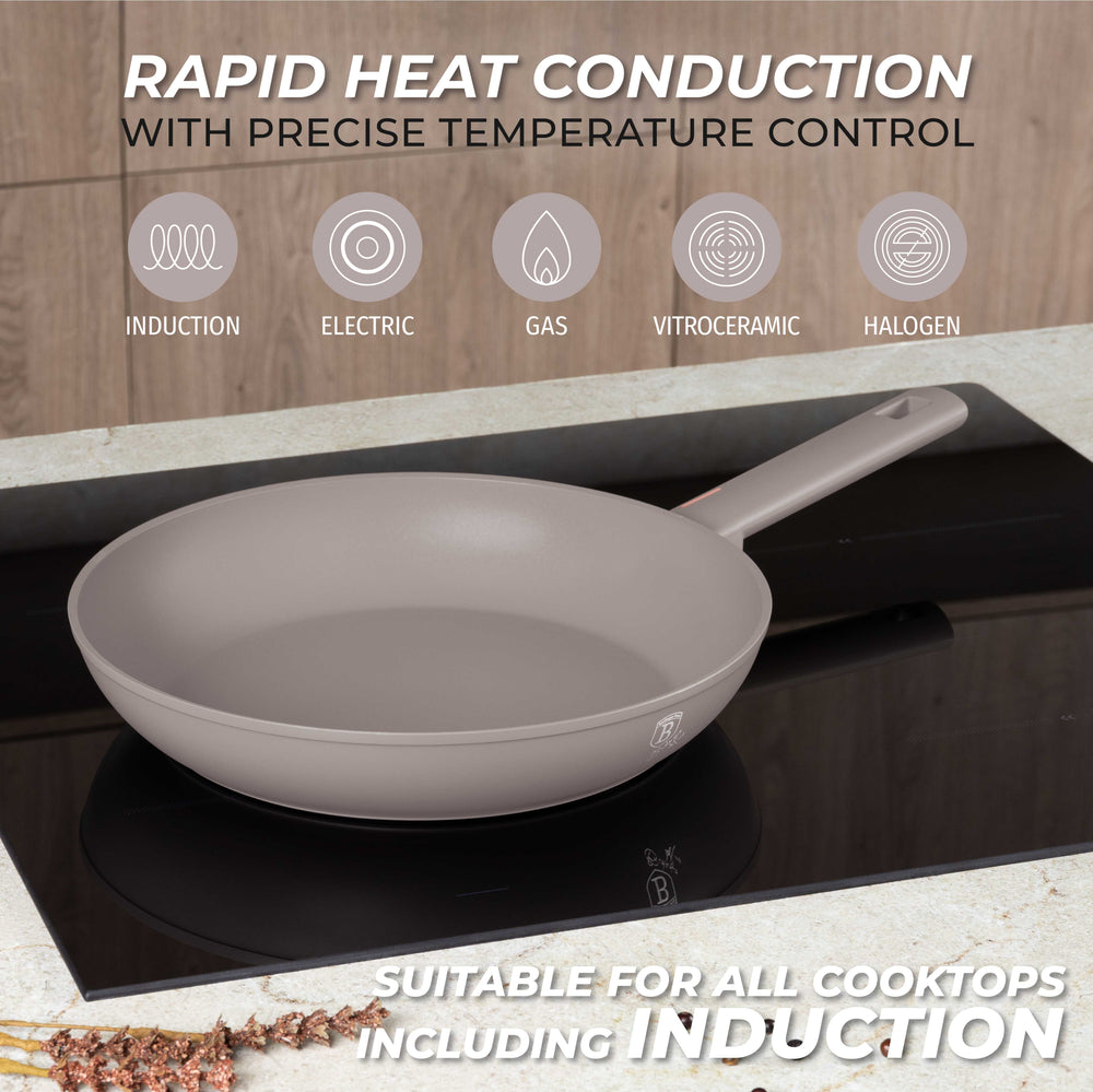 BerlingerHaus Frying Pan Taupe ø 28 cm - suitable for all heat sources - standard non-stick coating