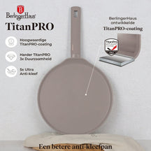 BerlingerHaus Sartén para Crepas Taupe ø 28 cm - apta para todas las fuentes de calor - revestimiento antiadherente estándar