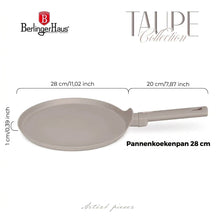 BerlingerHaus Sartén para Crepas Taupe ø 28 cm - apta para todas las fuentes de calor - revestimiento antiadherente estándar