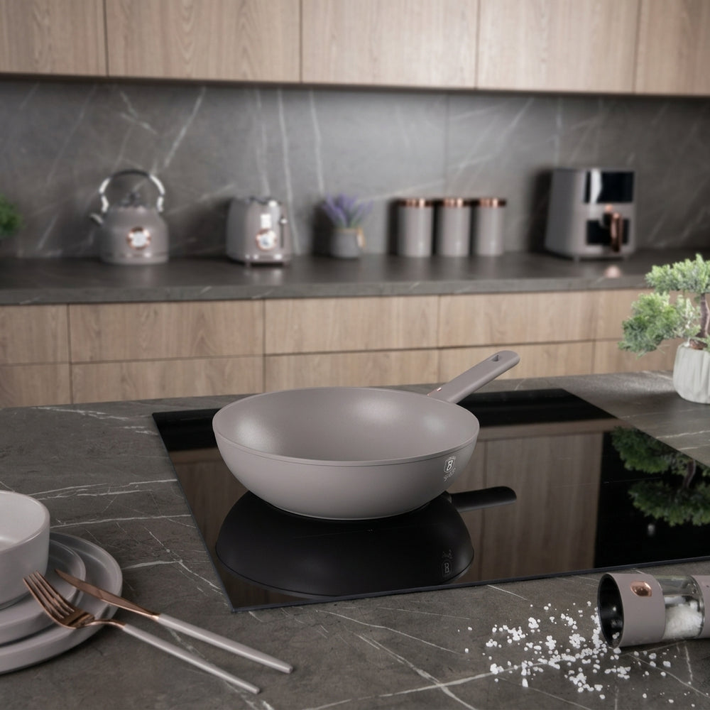 BerlingerHaus Wok Taupe ø 28 cm - apta para todas las fuentes de calor - revestimiento antiadherente estándar