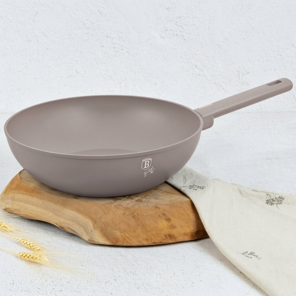 BerlingerHaus Wok Taupe ø 28 cm - apta para todas las fuentes de calor - revestimiento antiadherente estándar