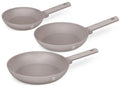 BerlingerHaus Frying Pan Set Taupe 3-Piece - ø 20, 24 & 28 cm - suitable for all heat sources - standard non-stick coating