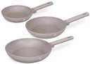 BerlingerHaus Frying Pan Set Taupe 3-Piece - ø 20, 24 & 28 cm - suitable for all heat sources - standard non-stick coating