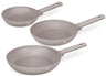 BerlingerHaus Frying Pan Set Taupe 3-Piece - ø 20, 24 & 28 cm - suitable for all heat sources - standard non-stick coating