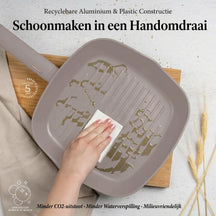 BerlingerHaus Grill Pan Matte Taupe 28 x 28 cm - Suitable for All Heat Sources - Standard Non-Stick Coating