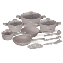 BerlingerHaus Cookware Set Taupe 11-Piece - Cooking Pots ø 20, 24, 28 cm, Frying Pan ø 24, 28 cm & Saucepan ø 16 cm - Suitable for All Heat Sources