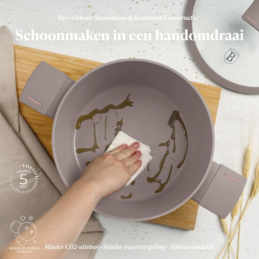 BerlingerHaus Cookware Set Taupe 11-Piece - Cooking Pots ø 20, 24, 28 cm, Frying Pan ø 24, 28 cm & Saucepan ø 16 cm - Suitable for All Heat Sources