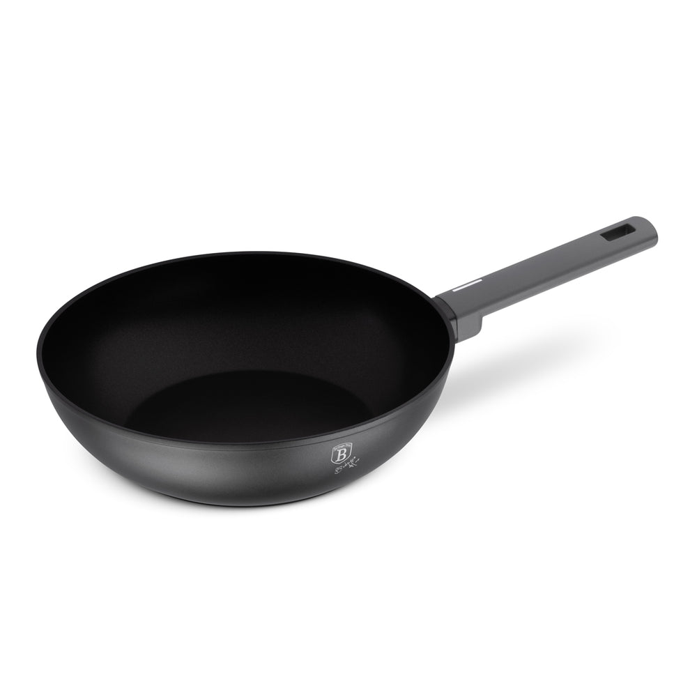 BerlingerHaus Wok Pan Matte Anthracite ø 28 cm - suitable for all heat sources - standard non-stick coating