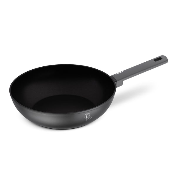 BerlingerHaus Wok Pan Matte Anthracite ø 28 cm - suitable for all heat sources - standard non-stick coating