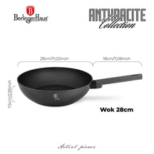 BerlingerHaus Wok Pan Matte Anthracite ø 28 cm - suitable for all heat sources - standard non-stick coating