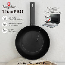 BerlingerHaus Wok Pan Matte Anthracite ø 28 cm - suitable for all heat sources - standard non-stick coating