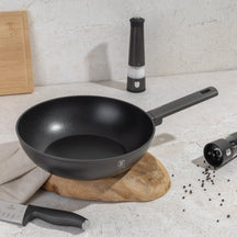 BerlingerHaus Wok Pan Matte Anthracite ø 28 cm - suitable for all heat sources - standard non-stick coating