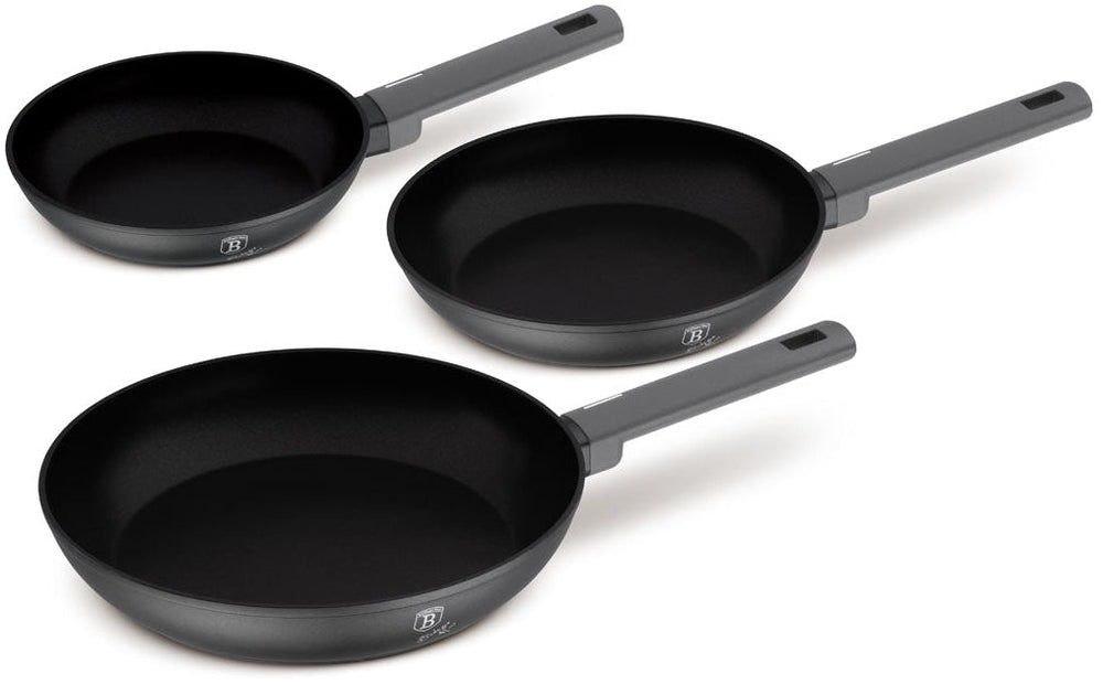 Juego de sartenes Berlinger Haus Antracita Mate 3 Piezas - ø 20, 24 & 28 cm - adecuado para todas las fuentes de calor - capa antiadherente estándar