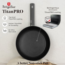 BerlingerHaus Frying Pan Set Matte Anthracite 3-Piece - ø 20, 24 & 28 cm - suitable for all heat sources - standard non-stick coating