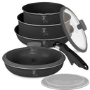 BerlingerHaus Cookware Set Click-it Matte Anthracite 6-piece - Cooking Pot ø 16 & 20 cm, Frying Pan ø 20 & 24 cm - Suitable for All Heat Sources
