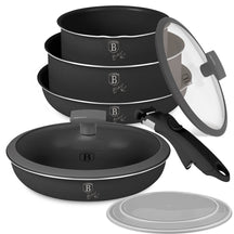 BerlingerHaus Cookware Set Click-it Matte Anthracite 6-piece - Cooking Pot ø 16 & 20 cm, Frying Pan ø 20 & 24 cm - Suitable for All Heat Sources