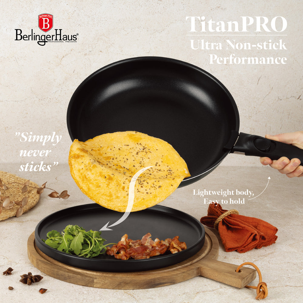 BerlingerHaus Cookware Set Click-it Matte Anthracite 6-piece - Cooking Pot ø 16 & 20 cm, Frying Pan ø 20 & 24 cm - Suitable for All Heat Sources