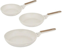 BerlingerHaus Set de Sartenes Nordic Mat Crème 3-Piezas - ø 20, 24 & 28 cm - apto para todas las fuentes de calor - recubrimiento antiadherente estándar