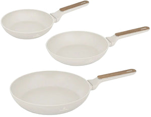 BerlingerHaus Frying Pan Set Nordic Matte Cream 3-Piece - ø 20, 24 & 28 cm - suitable for all heat sources - standard non-stick coating