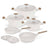 BerlingerHaus Cookware Set Nordic Mat Crème 7-Piece - Cooking Pot ø 20, 24, 28 cm & Frying Pan ø 20, 24 cm - Suitable for All Heat Sources