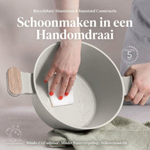 BerlingerHaus Cookware Set Nordic Mat Crème 7-Piece - Cooking Pot ø 20, 24, 28 cm & Frying Pan ø 20, 24 cm - Suitable for All Heat Sources