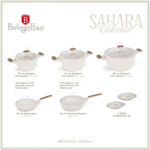 BerlingerHaus Cookware Set Nordic Mat Crème 7-Piece - Cooking Pot ø 20, 24, 28 cm & Frying Pan ø 20, 24 cm - Suitable for All Heat Sources