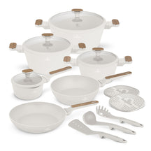 BerlingerHaus Cookware Set Nordic Matte Cream 11-Piece - Cooking Pot ø 20, 24, 28 cm, Frying Pan ø 24, 28 cm & Saucepan ø 16 cm - Suitable for All Heat Sources