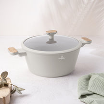 BerlingerHaus Cookware Set Nordic Matte Cream 11-Piece - Cooking Pot ø 20, 24, 28 cm, Frying Pan ø 24, 28 cm & Saucepan ø 16 cm - Suitable for All Heat Sources