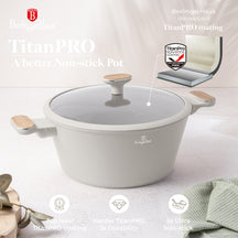BerlingerHaus Cookware Set Nordic Matte Cream 11-Piece - Cooking Pot ø 20, 24, 28 cm, Frying Pan ø 24, 28 cm & Saucepan ø 16 cm - Suitable for All Heat Sources