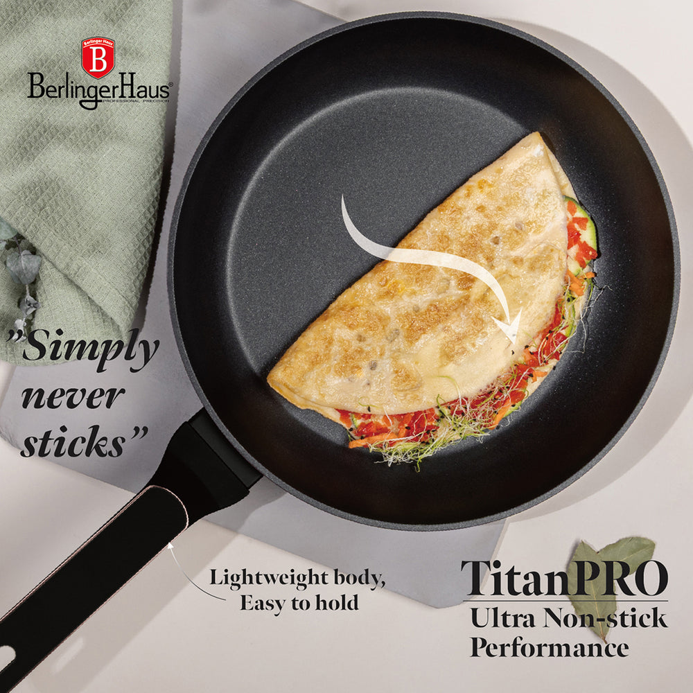 BerlingerHaus Frying Pan Black Rose Gold ø 28 cm - suitable for all heat sources - standard non-stick coating