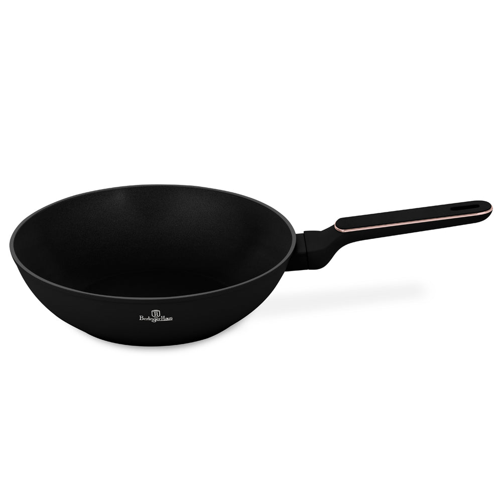BerlingerHaus Wok Negro Rosado ø 28 cm - adecuado para todas las fuentes de calor - revestimiento antiadherente estándar