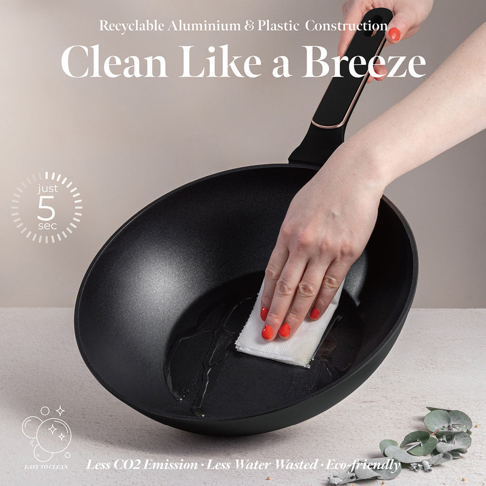 BerlingerHaus Wok Negro Rosado ø 28 cm - adecuado para todas las fuentes de calor - revestimiento antiadherente estándar