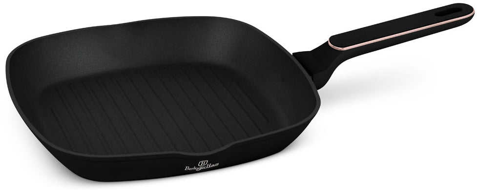 BerlingerHaus Grill Pan Black Rose Gold 28 x 28 cm - suitable for all heat sources - standard non-stick coating