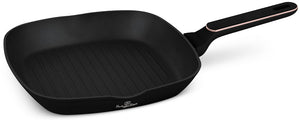 BerlingerHaus Sartén parrilla Negra Roségold 28 x 28 cm - adecuada para todas las fuentes de calor - capa antiadherente estándar