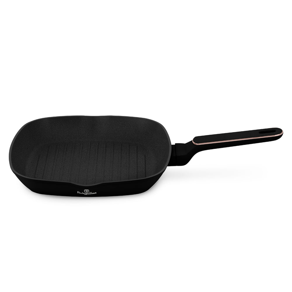 BerlingerHaus Grill Pan Black Rose Gold 28 x 28 cm - suitable for all heat sources - standard non-stick coating